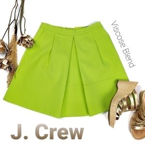 J. Crew Lime Green Viscose Blend Mini Skirt 2